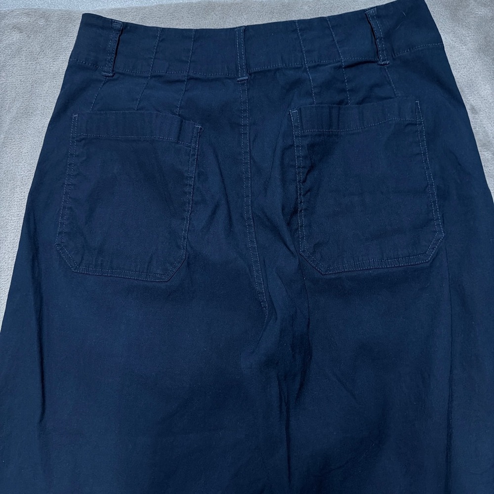 Maeve The Colette Pants Womens 32 Navy Blue Star Embroidered Wide Leg Cropped - Picture 11 of 14
